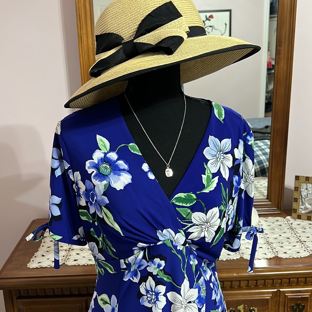 Chaps Floral Fit and Flare Dress - Picture 2 of 6
